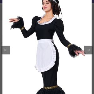 French maid feather duster costume